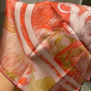 Hermes Silk twill scarf hand rolled
